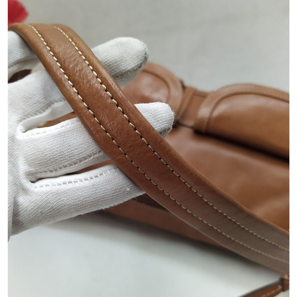 Fossil Brown Leather Front Pockets Zipper Closure Hobo Shoulder Bag - Picture 5 of 16